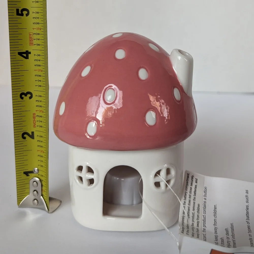 Target Spritz Easter Mushroom Pink House Light Up Ceramic Bunny Spring Decor